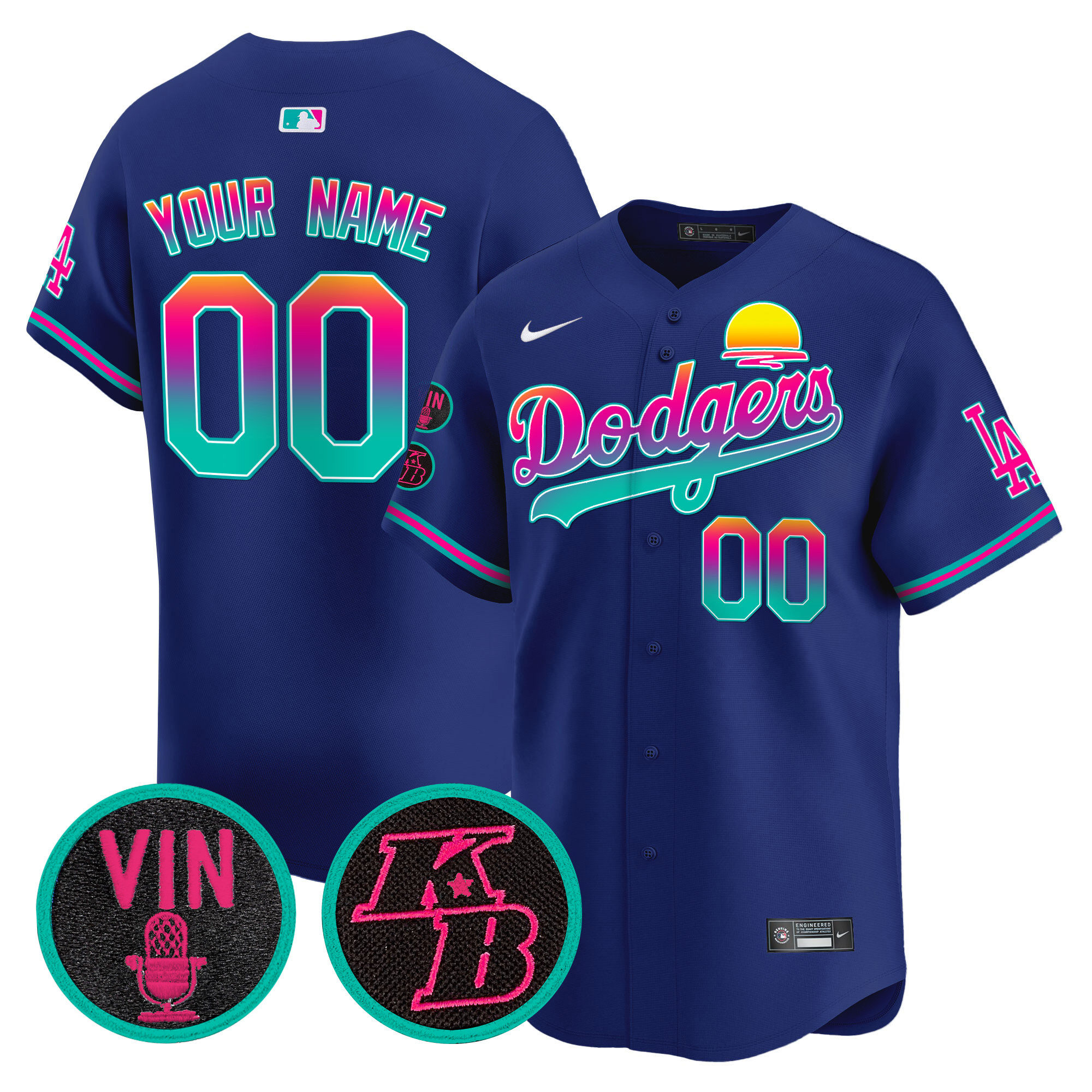 Los Angeles Dodgers 2024 Los Angeles City Style Vapor Premier Limited Custom V2 Royal Jersey - All Stitched