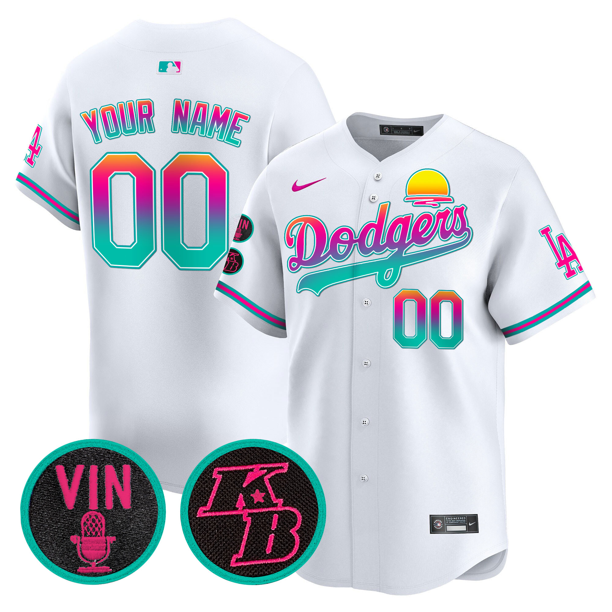 Los Angeles Dodgers 2024 Los Angeles City Style Vapor Premier Limited Custom V2 White Jersey - All Stitched