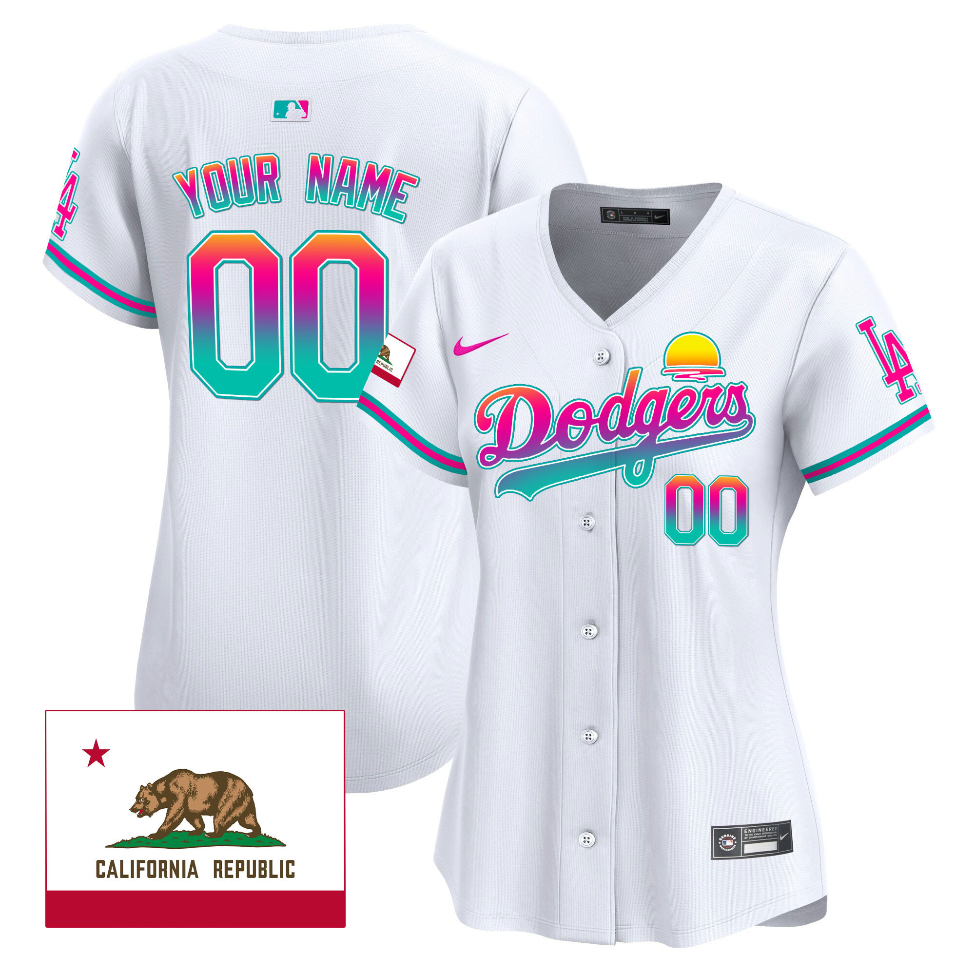 Los Angeles Dodgers 2024 Los Angeles City Style Vapor Premier Limited Custom White Jersey - All Stitched