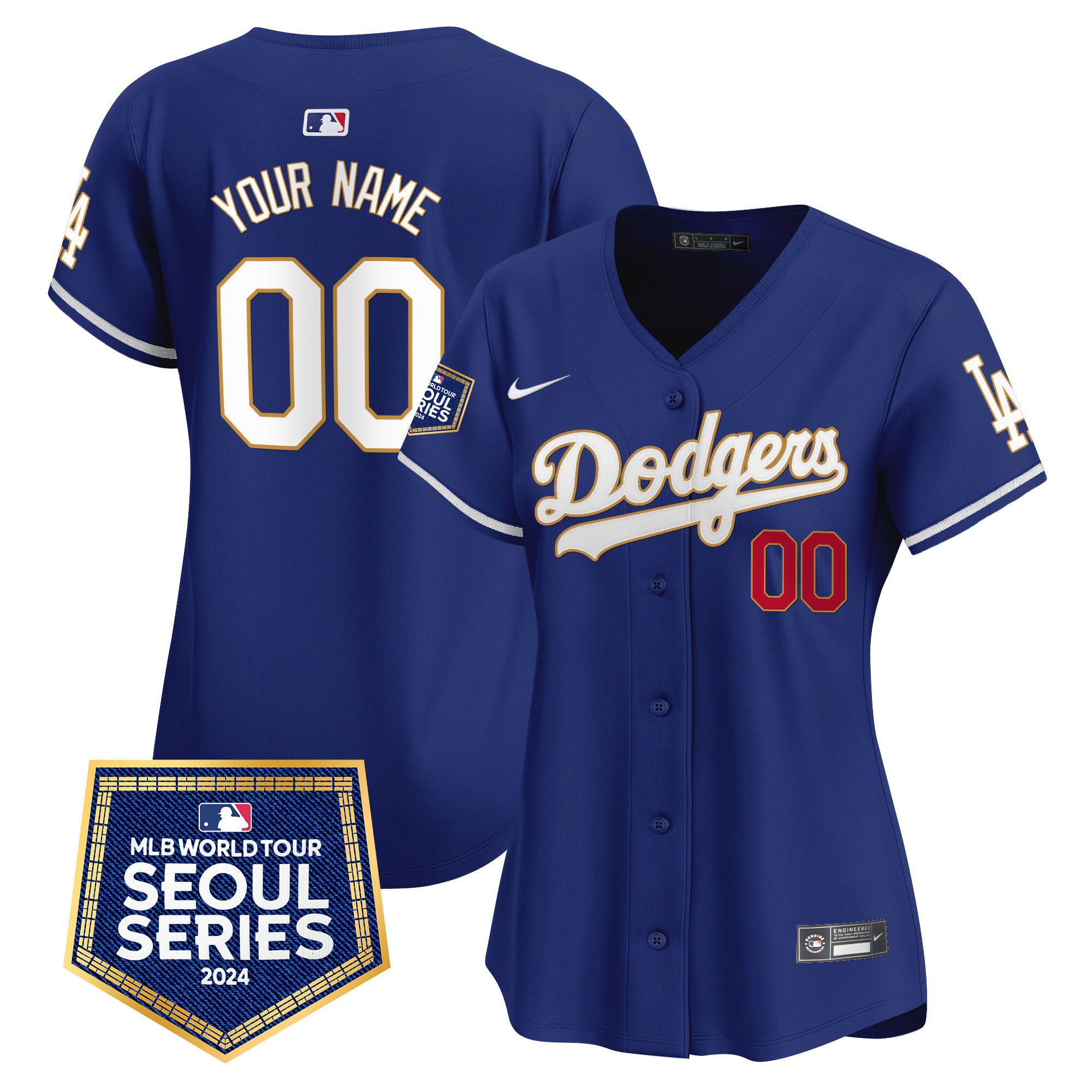 Los Angeles Dodgers 2024 World Tour Seoul Series Patch Vapor Premier Limited Custom Royal Jersey - All Stitched