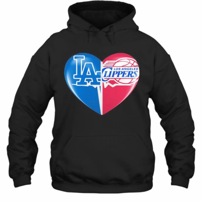 Los Angeles Dodgers And Los Angeles Clippers Heart Hoodie
