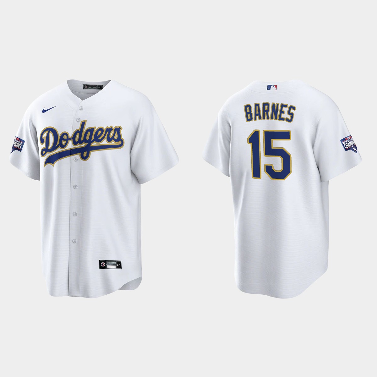 Los Angeles Dodgers Austin Barnes 2021 Gold Program White Gold Jersey