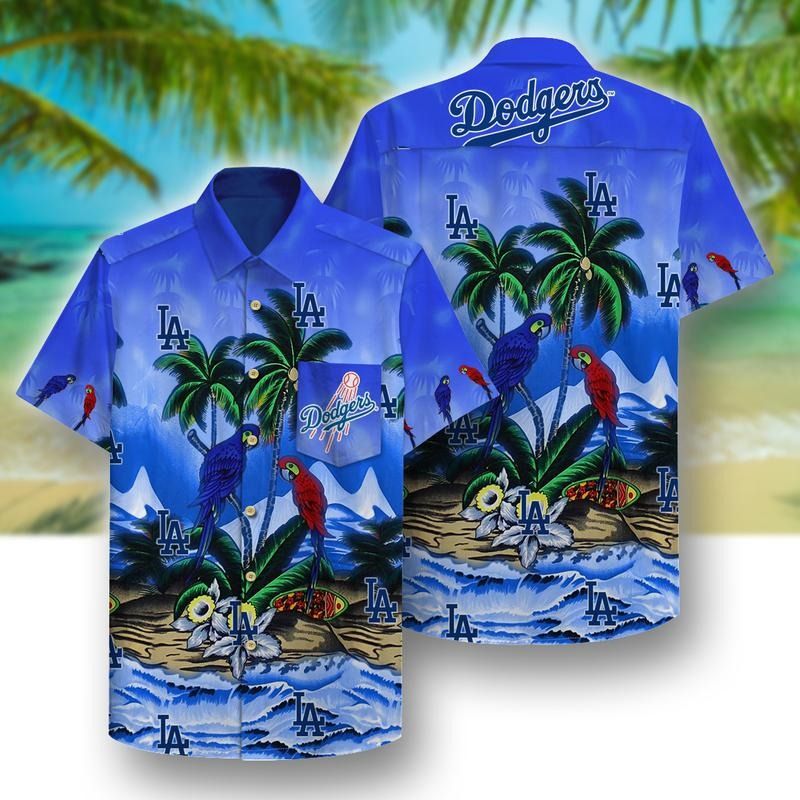 Los Angeles Dodgers Beach Parrots Hawaiian Shirt 040920