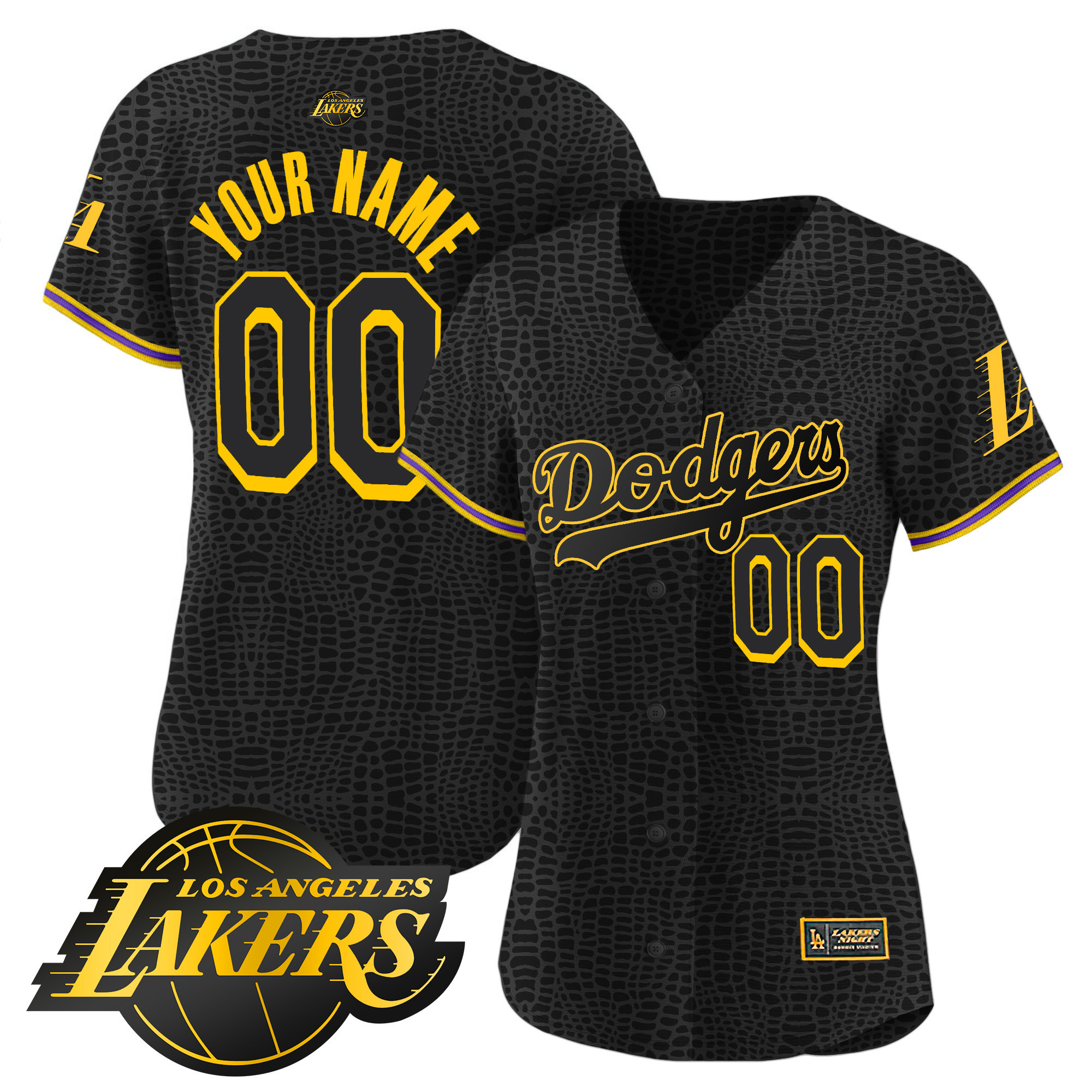 Los Angeles Dodgers Cool Base Mamba Custom Jersey - All Stitched