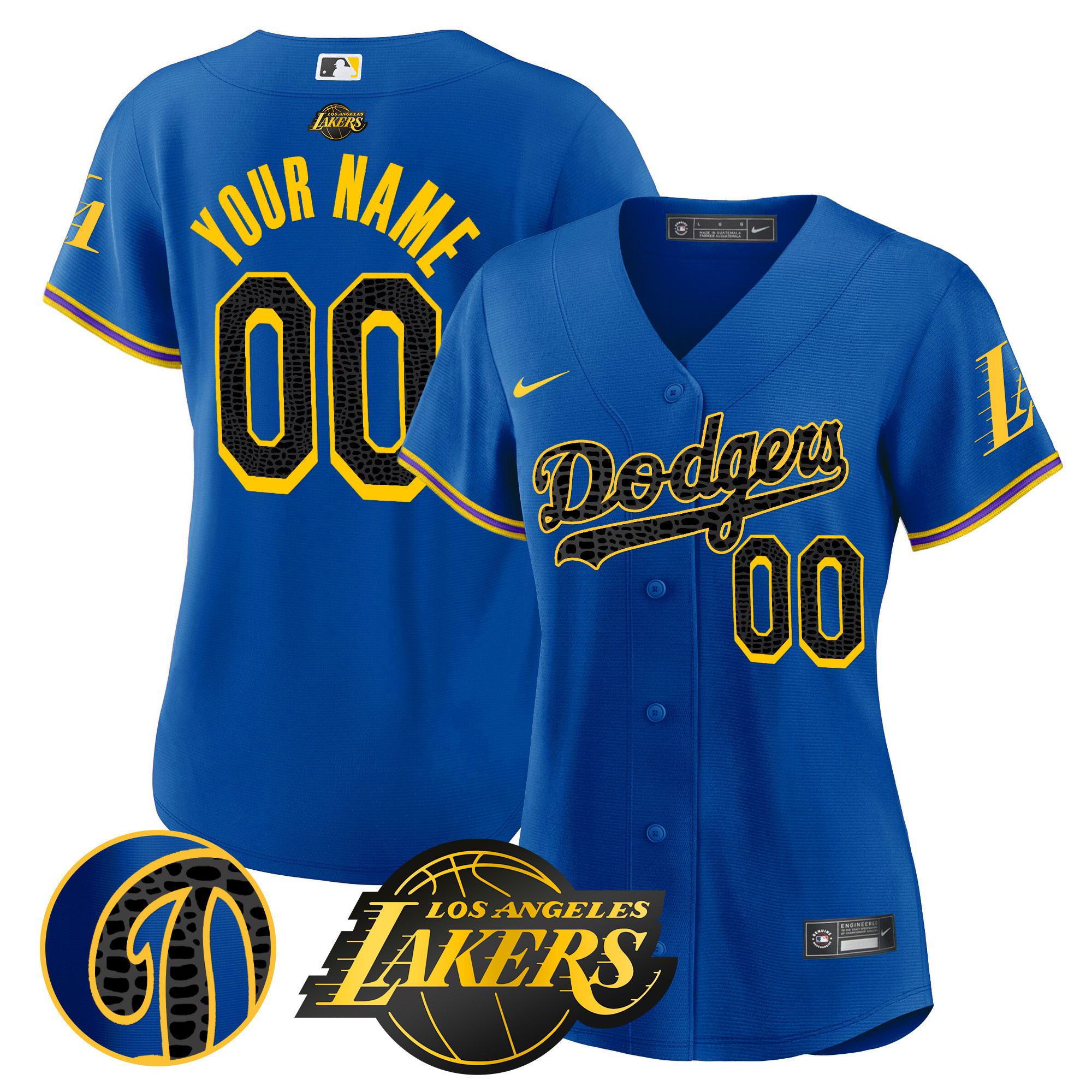 Los Angeles Dodgers Cool Base Mamba Custom Royal Jersey - All Stitched