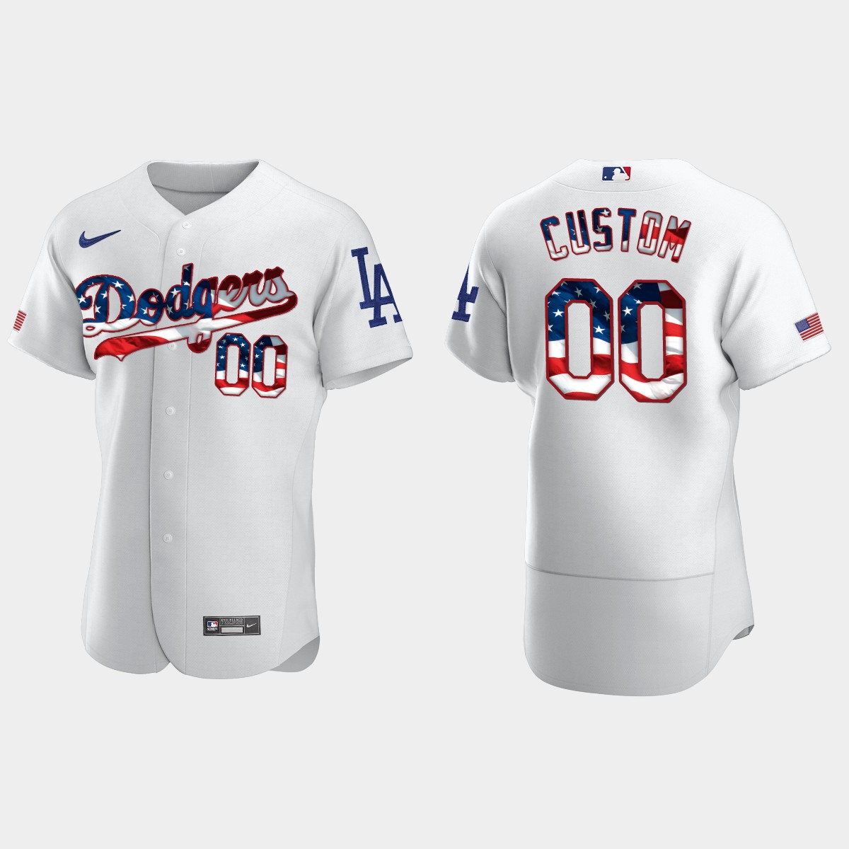 Los Angeles Dodgers Custom 2020 Stars 4th of July Jersey - White