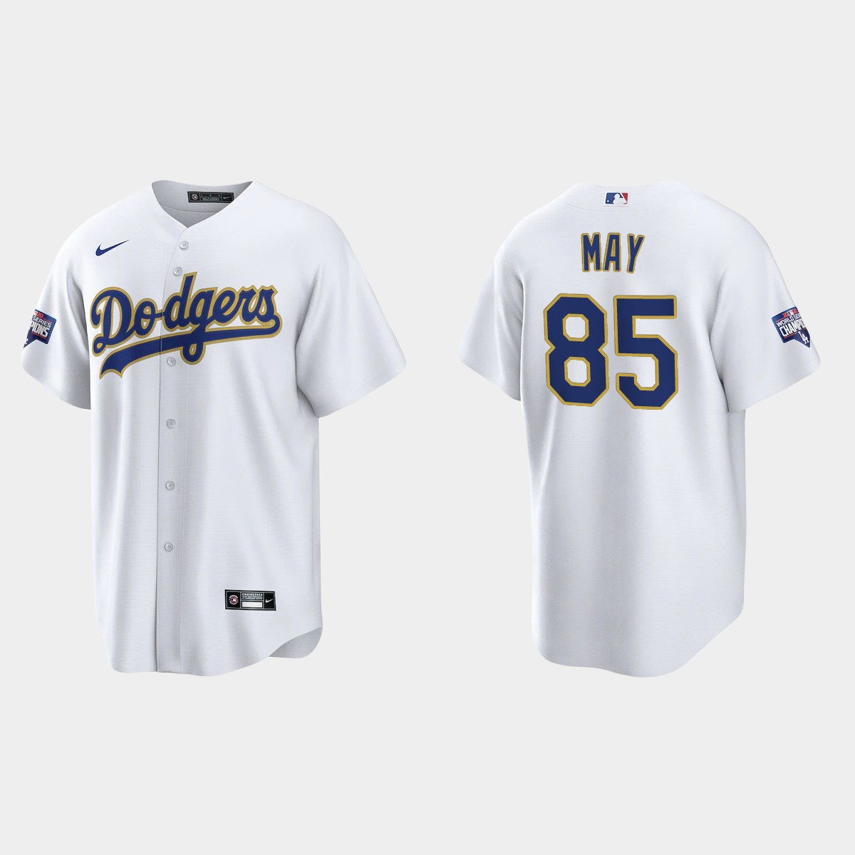 Los Angeles Dodgers Dustin May 2021 Gold Program White Gold Jersey