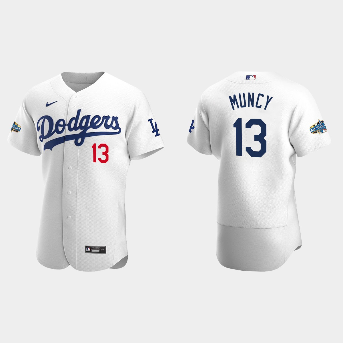Los Angeles Dodgers Max Muncy #13 White Patch 2020 Home Jersey