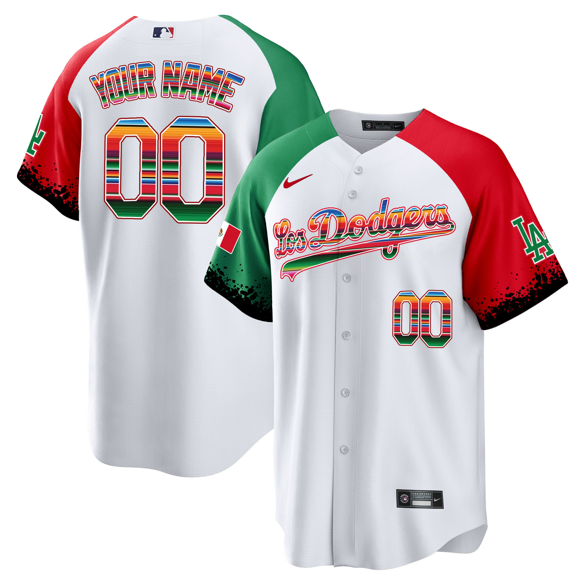 Los Angeles Dodgers Mexico Cool Base City Connect Limited Custom Alternate Jersey - All Stitched