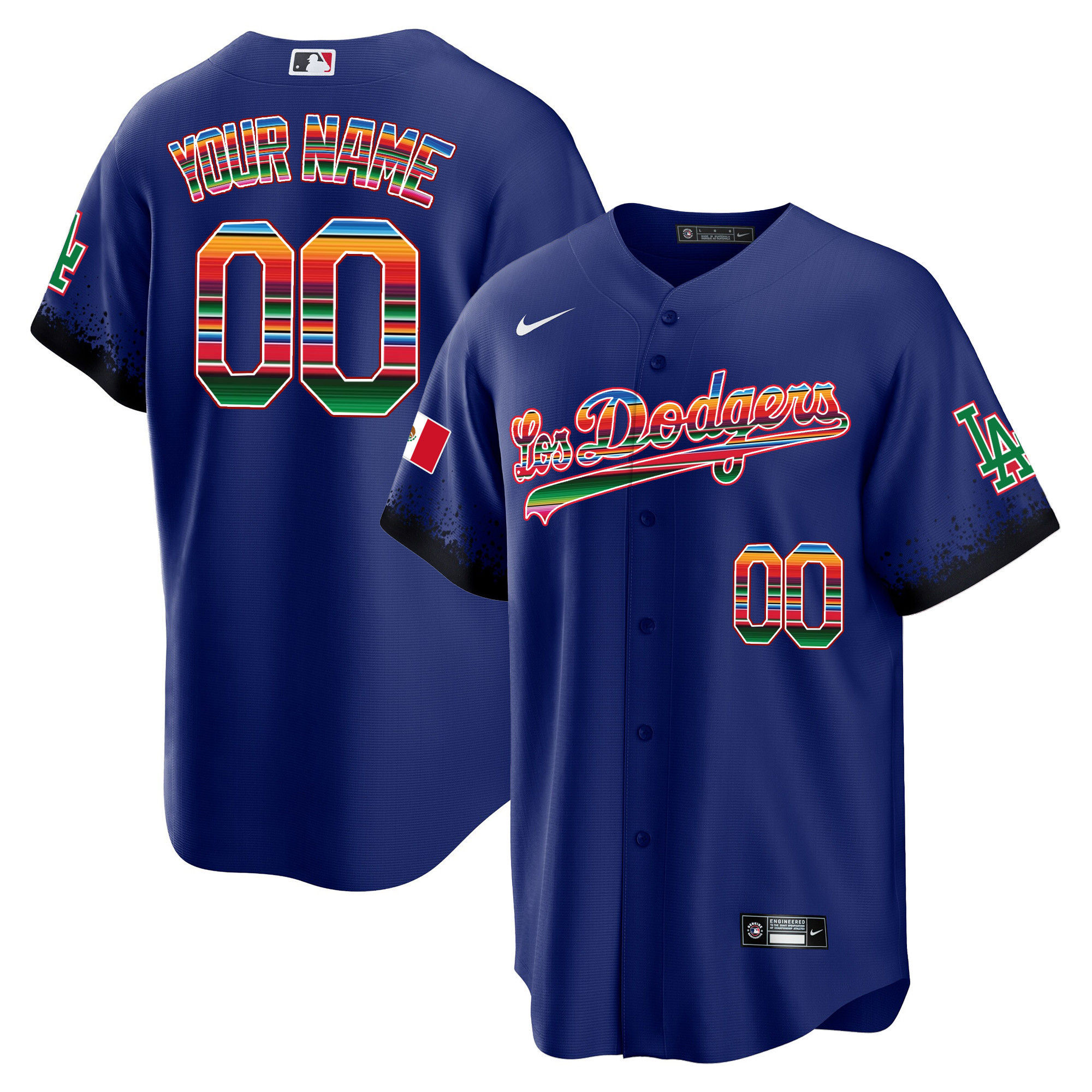 Los Angeles Dodgers Mexico Cool Base City Connect Limited Custom Royal Jersey - All Stitched