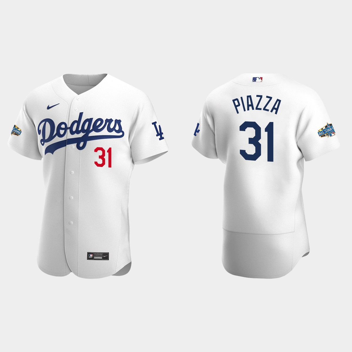 Los Angeles Dodgers Mike Piazza #31 White Patch 2020 Home Jersey