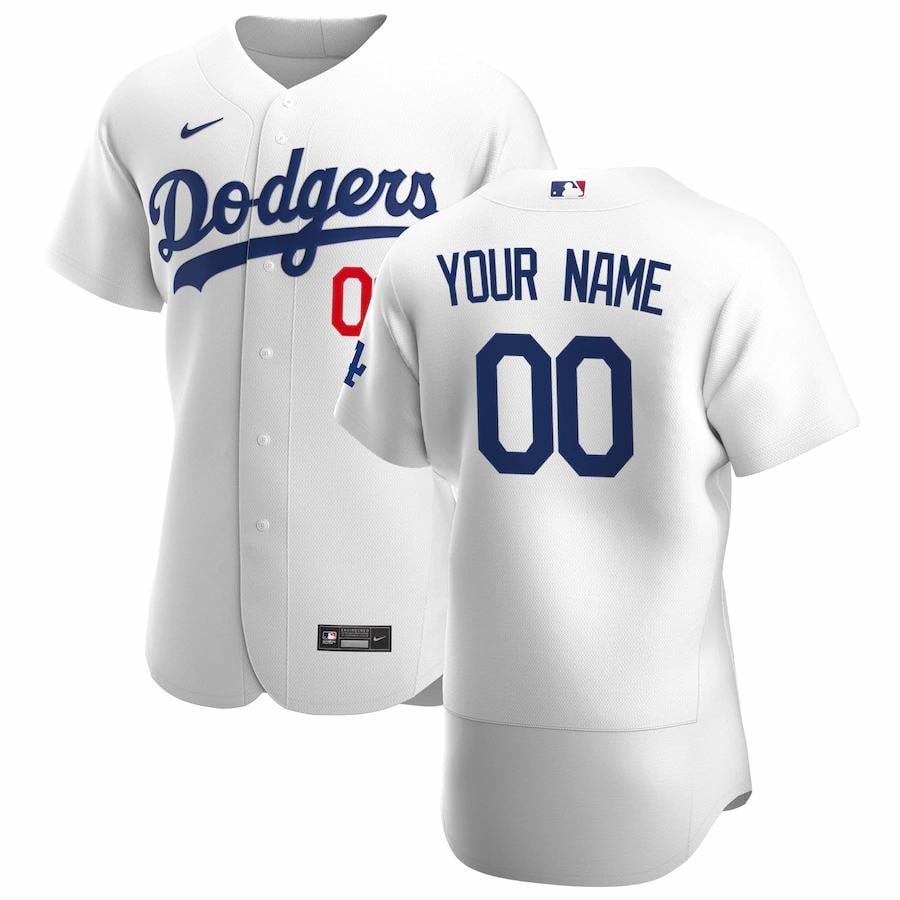 Los Angeles Dodgers Nike 2020 Home Authentic Custom Stitched Jersey – White