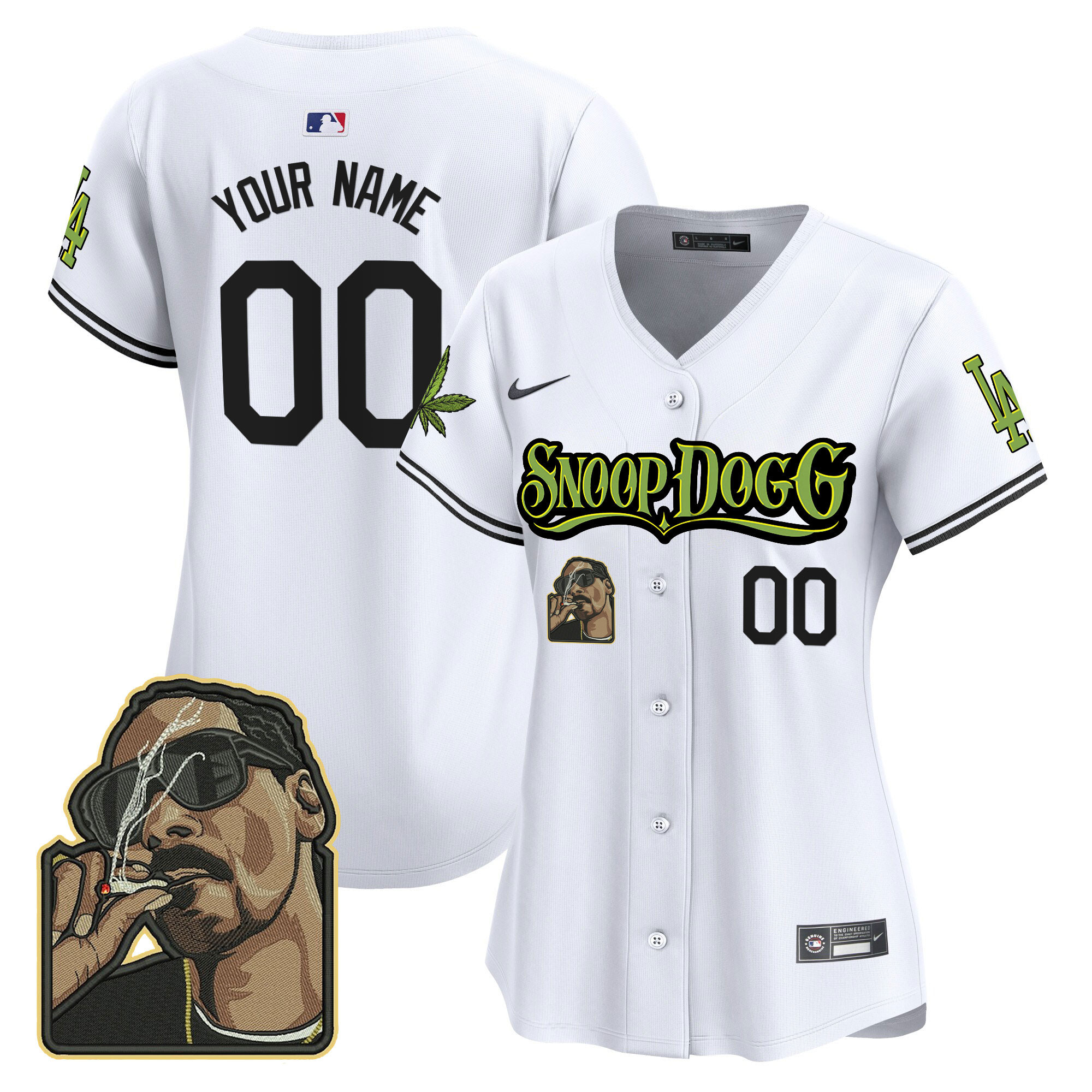 Los Angeles Dodgers Snoop Dogg Vapor Premier Limited Custom White Jersey - All Stitched