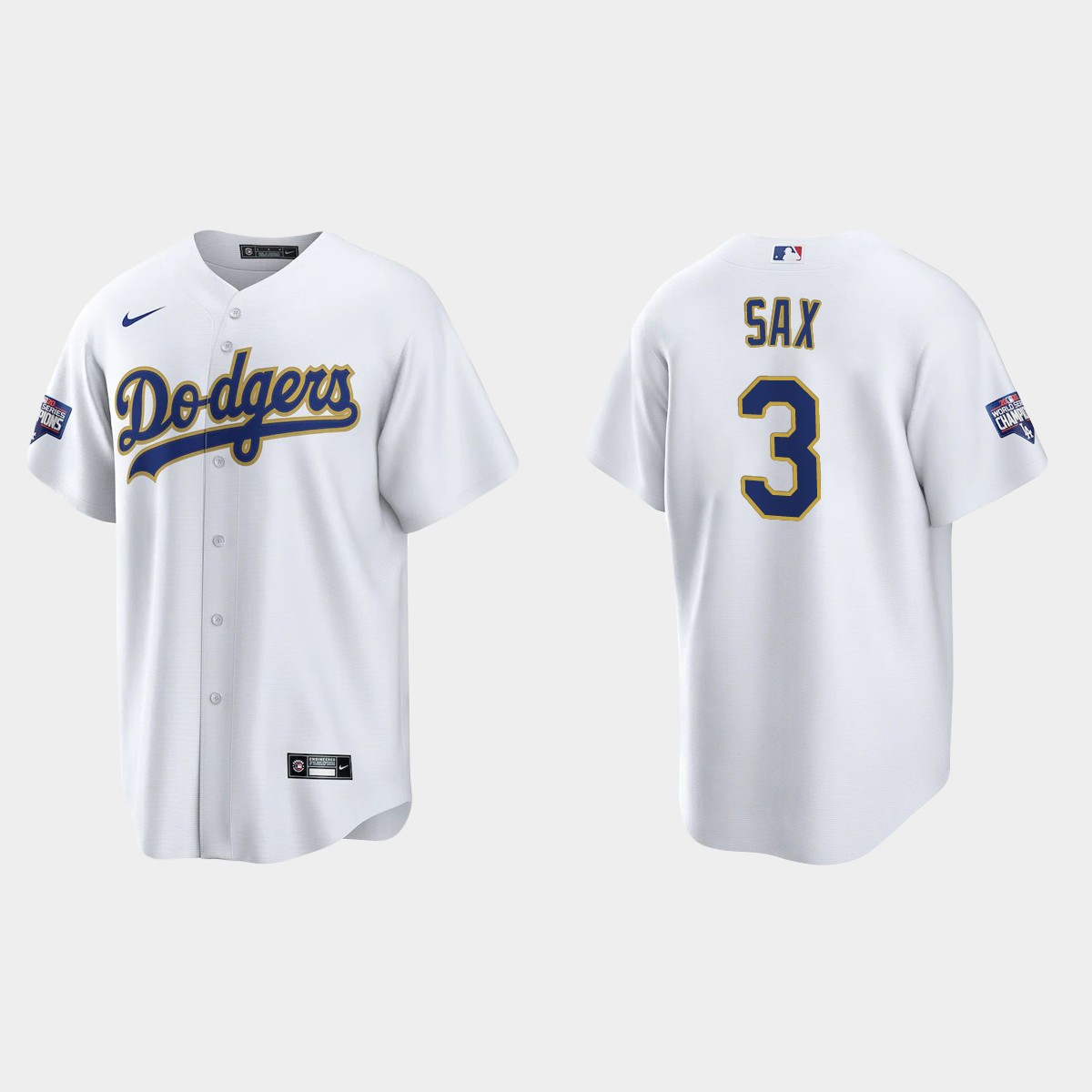 Los Angeles Dodgers Steve Sax 2021 Gold Program White Gold Jersey