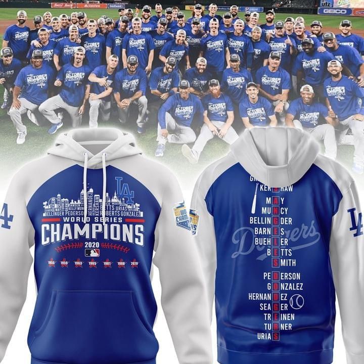 Los angeles dodgers team name world series champions 3D Hoodie