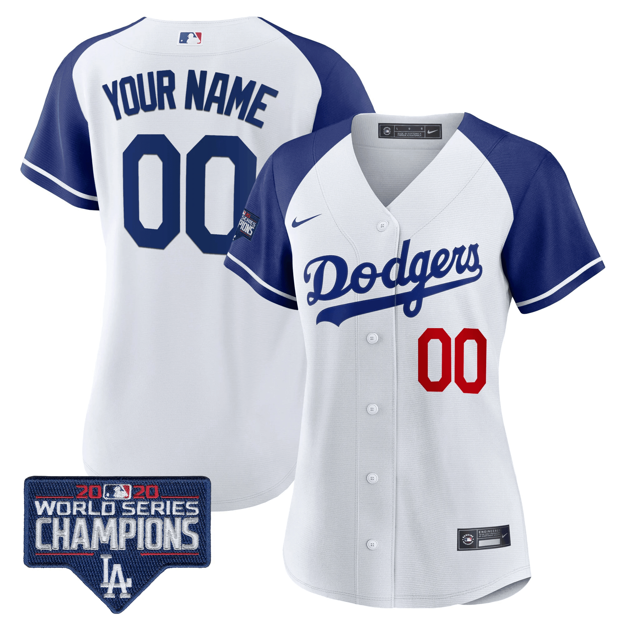 Los Angeles Dodgers World Series Champions Patch Flex Base Custom Alternate White Jersey - All Stitched