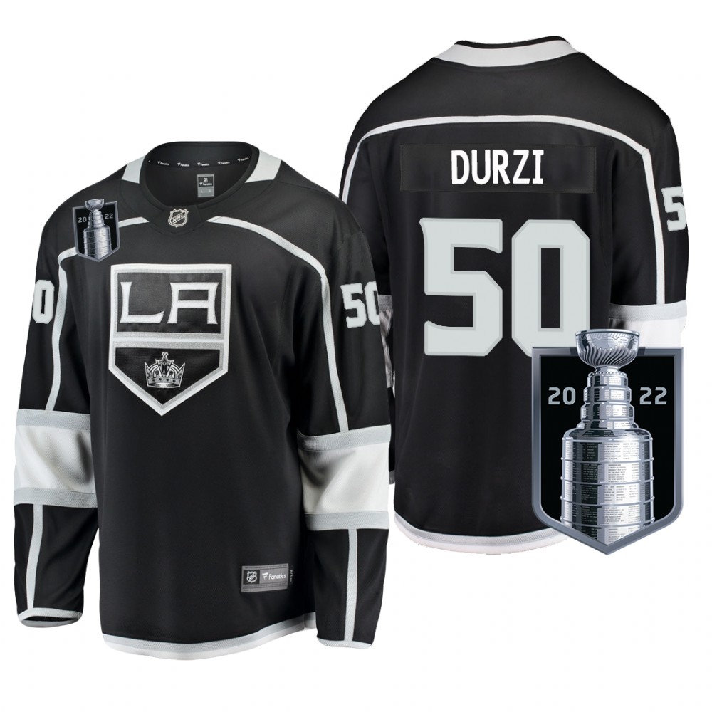 Los Angeles Kings #50 Sean Durzi Black 2022 Stanley Cup Playoffs Home Jersey