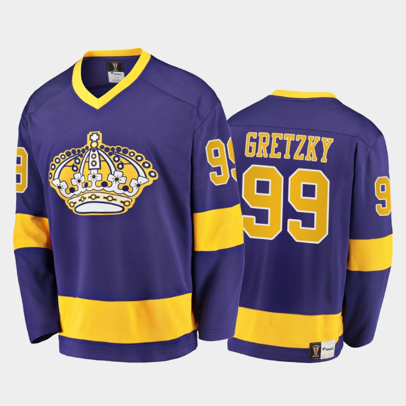 Los Angeles Kings Wayne Gretzky #99 Heritage Purple Throwback Premier Retired Jersey