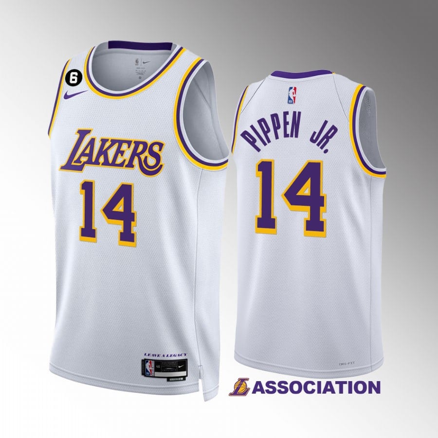 Los Angeles Lakers 2022-23 Scotty Pippen Jr. 1 Association Edition White Jersey NO.6 Patch