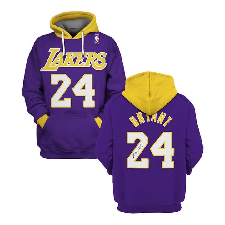 Los angeles lakers 24 kobe bryant signature 3D Hoodie