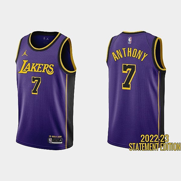 Los Angeles Lakers Carmelo Anthony 7 Purple 2022-23 Statement Edition Men Jersey
