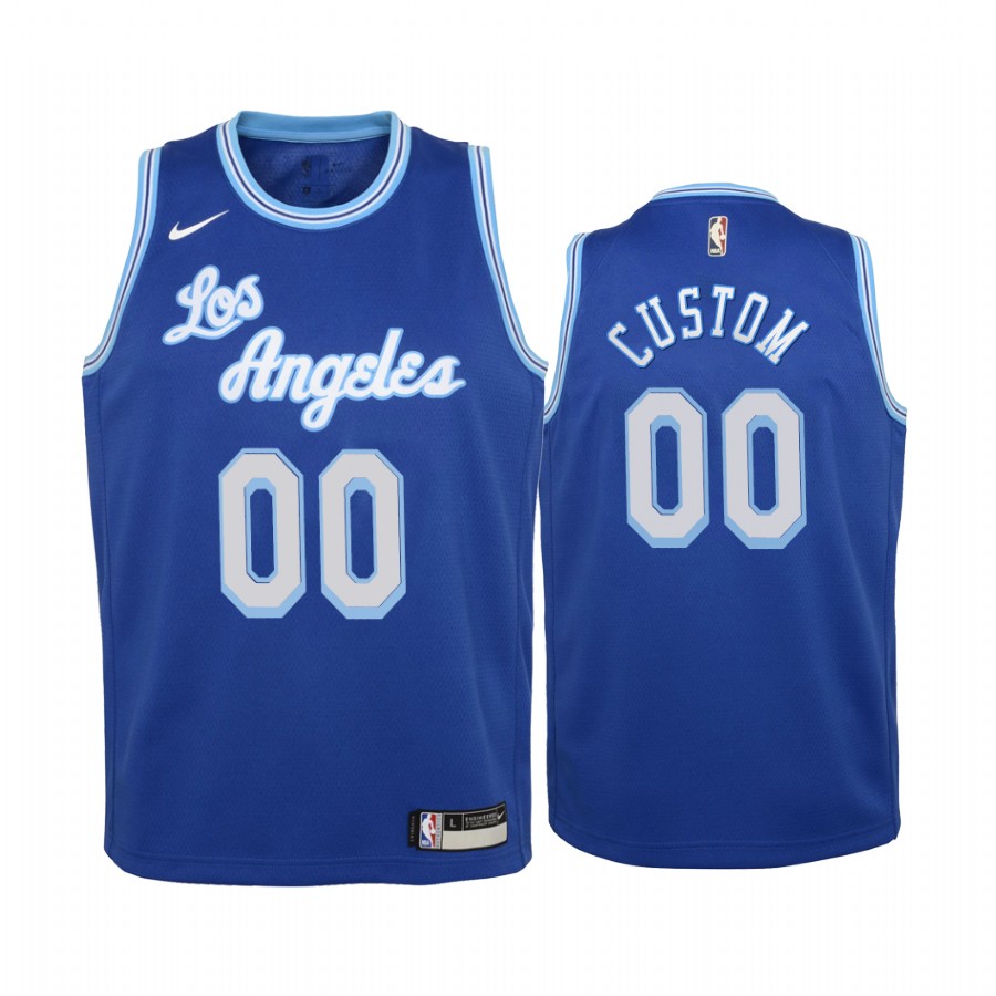 Los Angeles Lakers Custom 2020-21 Classic Edition Blue Youth Jersey #00