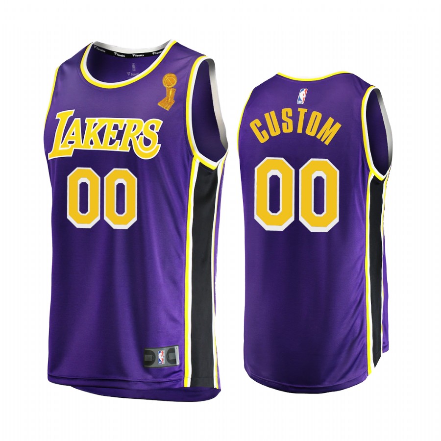 Los Angeles Lakers Custom 2020 NBA Finals Champions Jersey Purple Statement