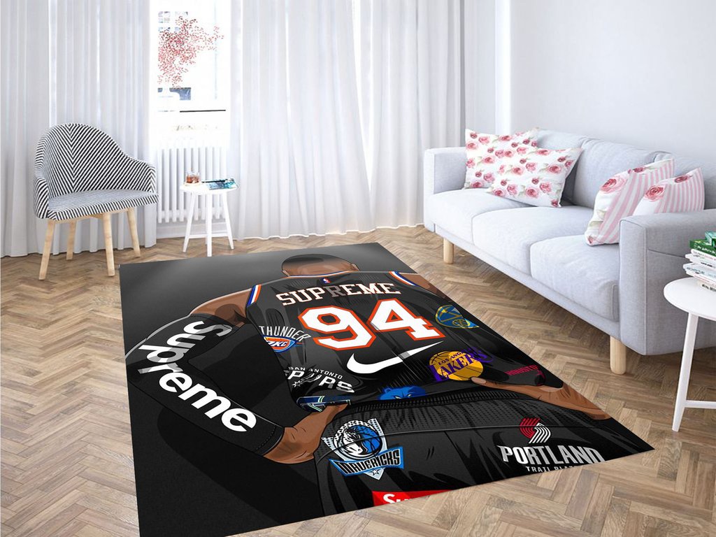 Los Angeles Lakers Living Room Modern Carpet Rectangle Rug