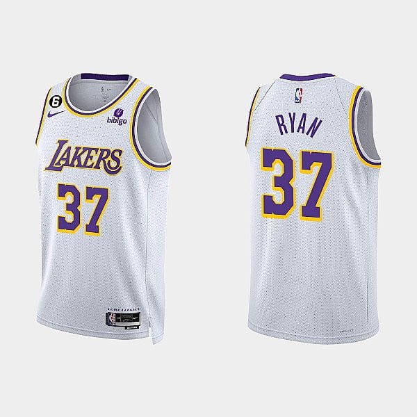 Los Angeles Lakers Matt Ryan 37 2022-23 Association Edition White Men Jersey Swingman