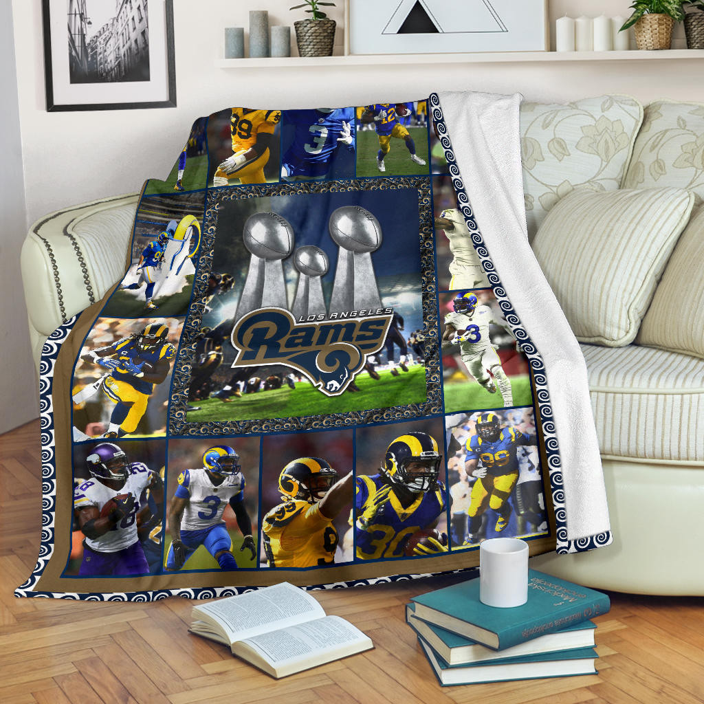 Los Angeles Players Rams Fleece Blanket American Football Home Decor Custom For Fans