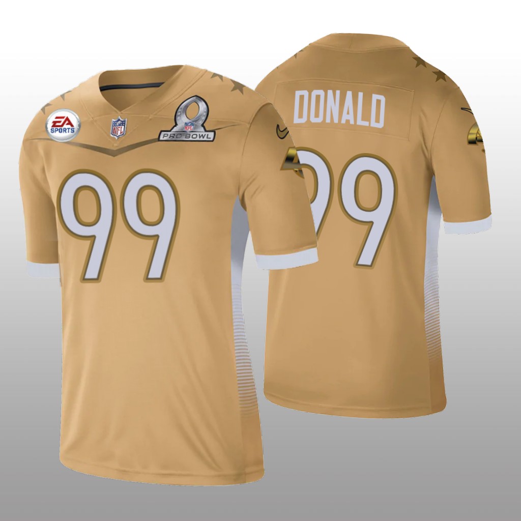 Los Angeles Rams Aaron Donald Gold Jersey 2021 NFC Pro Bowl Game - Men's