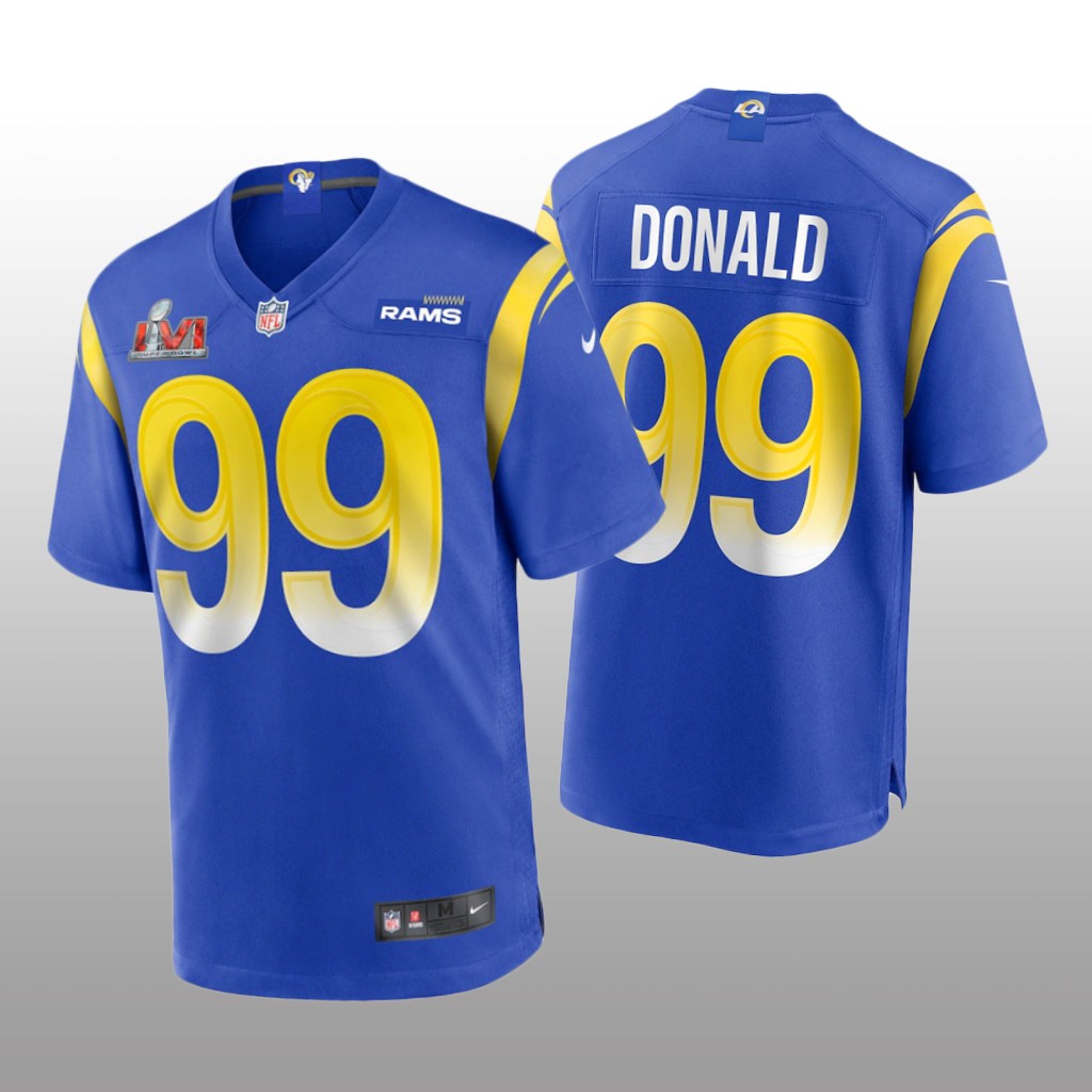 Los Angeles Rams Aaron Donald Royal Game Jersey Super Bowl LVI - Men's