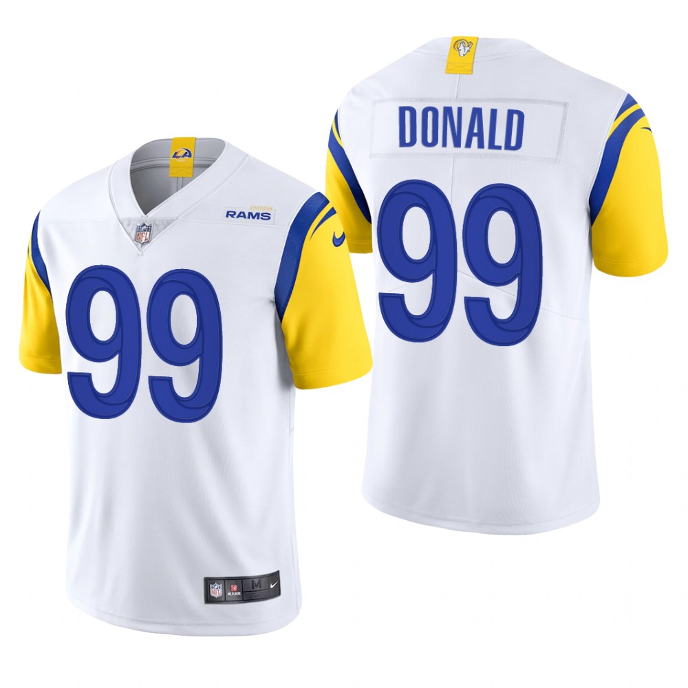 Los Angeles Rams Aaron Donald White Jersey Vapor Limited - Men's