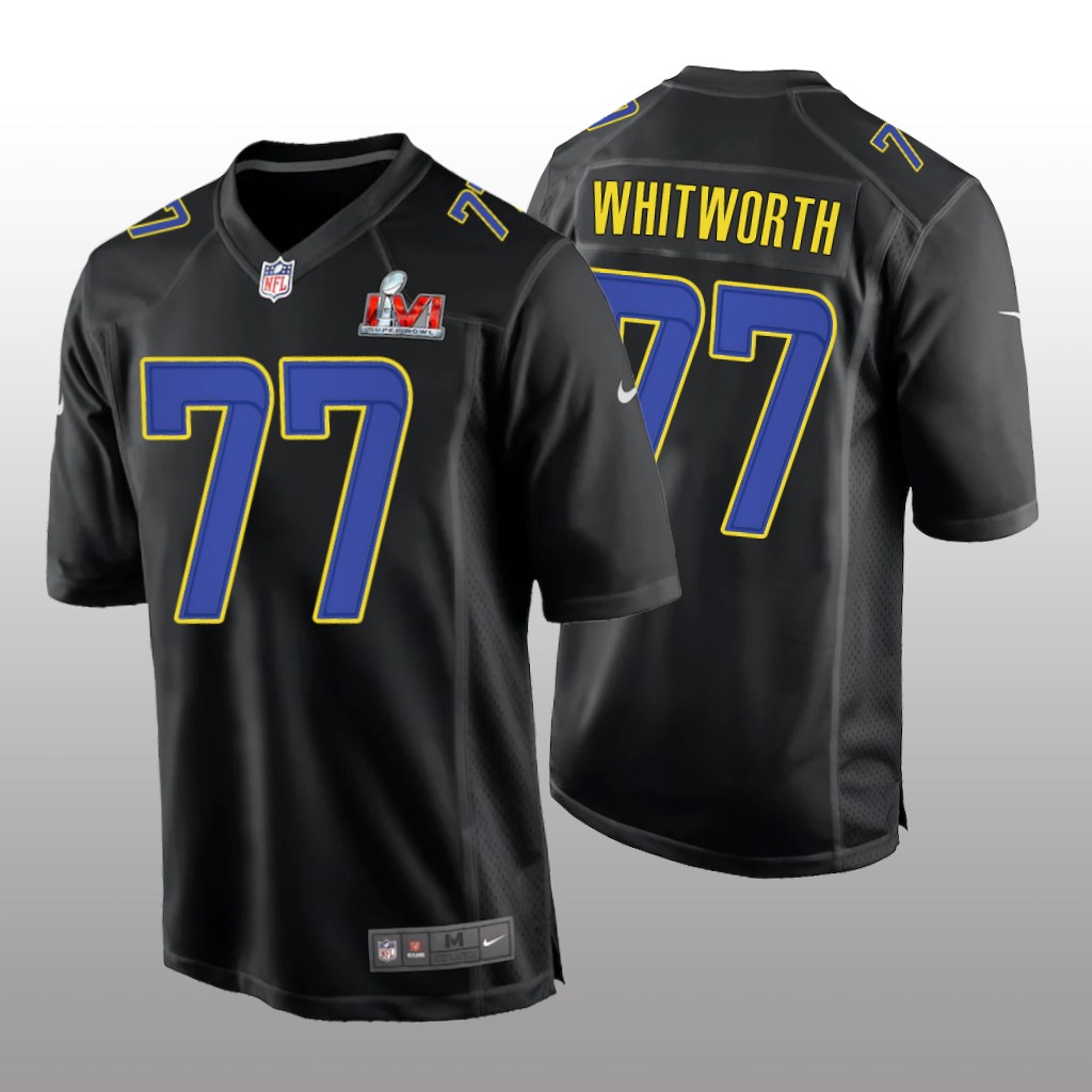 Los Angeles Rams Andrew Whitworth Black Game Fashion Jersey Super Bowl LVI