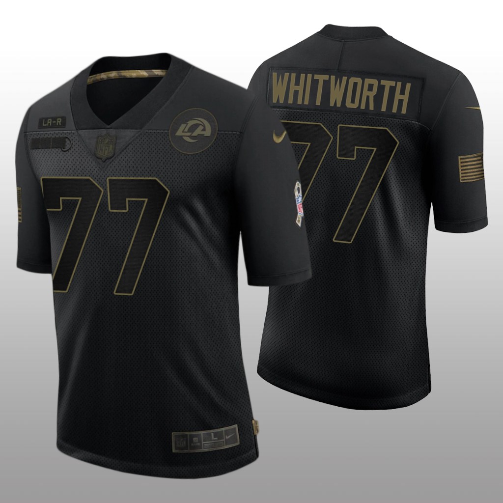 Los Angeles Rams Andrew Whitworth Black Limited Jersey 2020 Salute to Service - Men's
