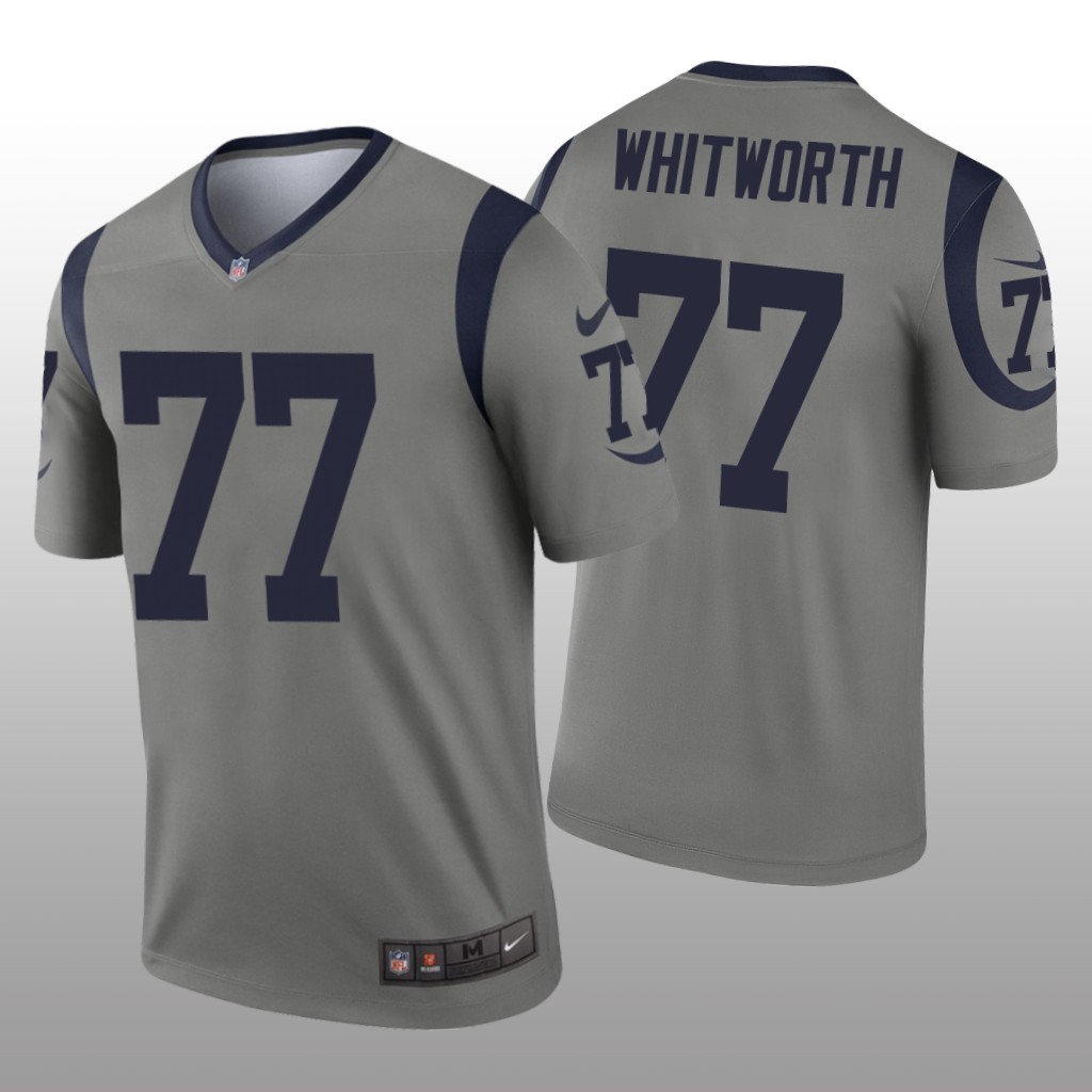 Los Angeles Rams Andrew Whitworth Gray Jersey Inverted Legend - Men's