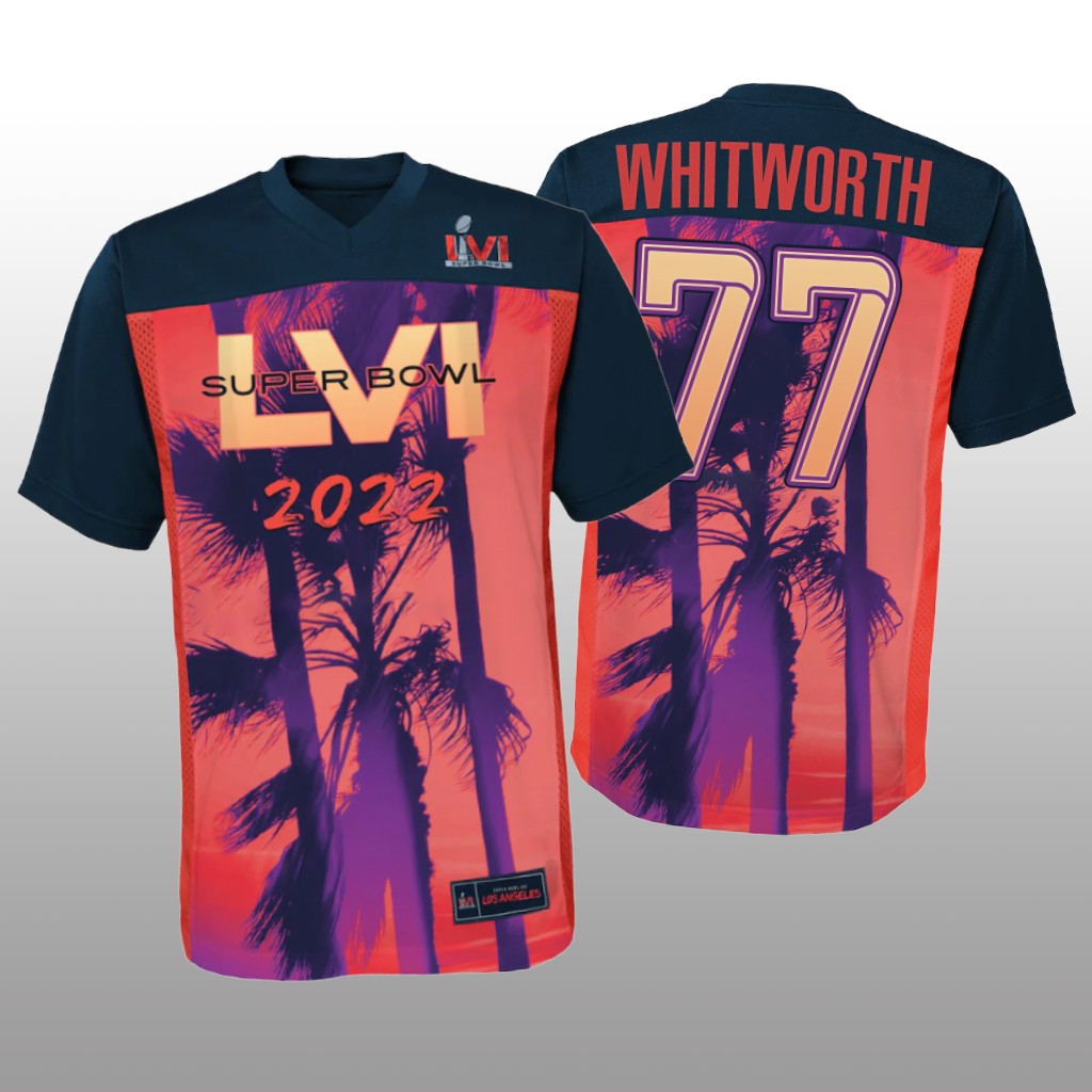 Los Angeles Rams Andrew Whitworth Red Black Game Jersey Super Bowl LVI