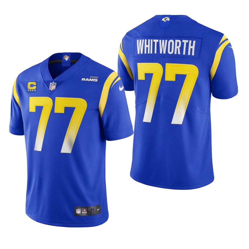 Los Angeles Rams Andrew Whitworth Royal Vapor Limited Captain Patch - Men's