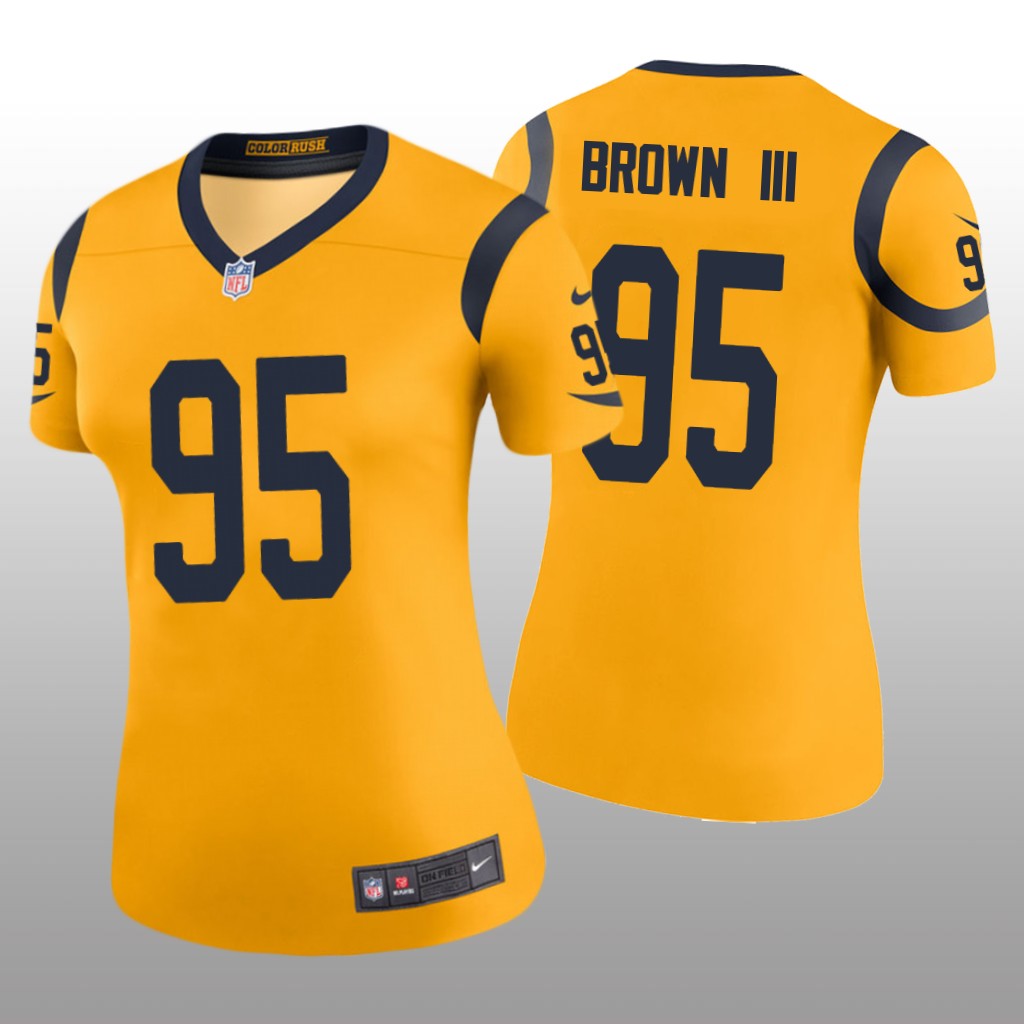 Los Angeles Rams Bobby Brown III Gold Jersey Color Rush Legend - Women's