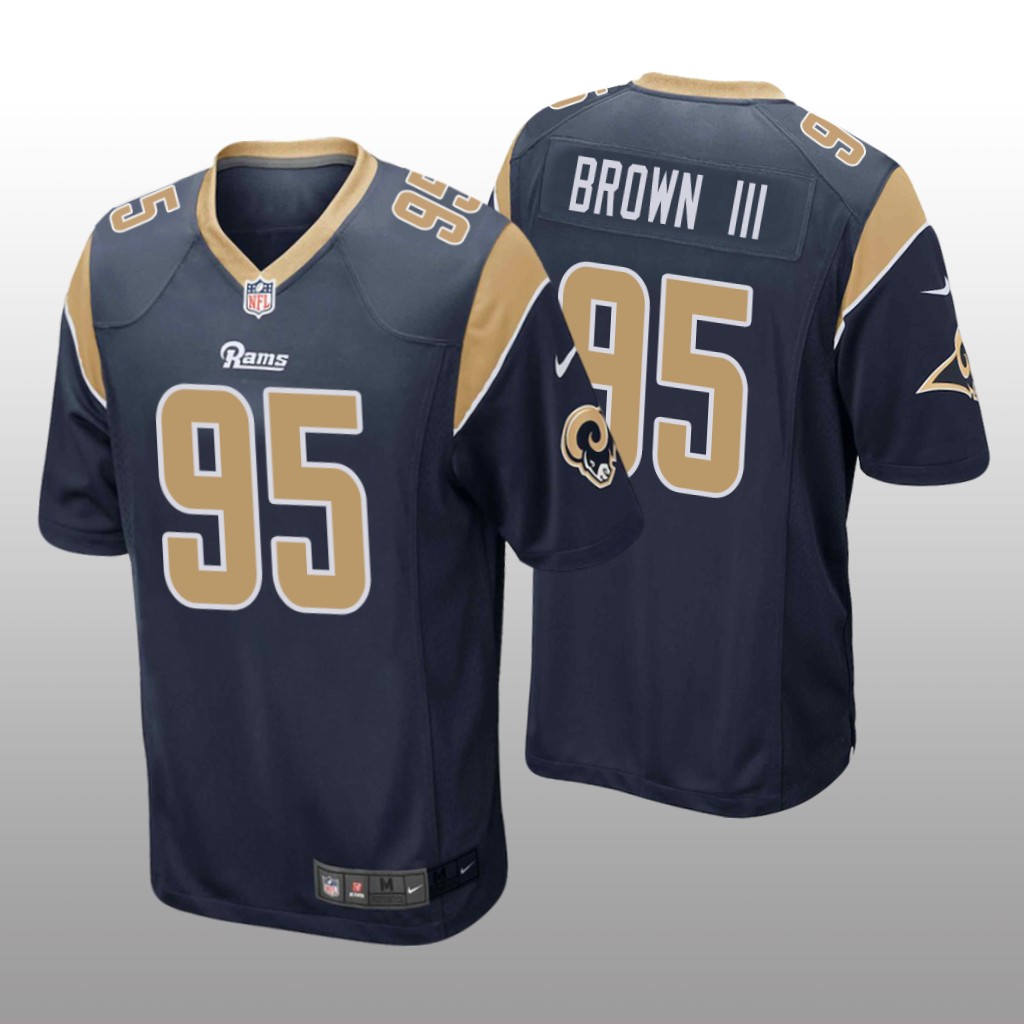 Los Angeles Rams Bobby Brown III Navy Jersey Game - Men's