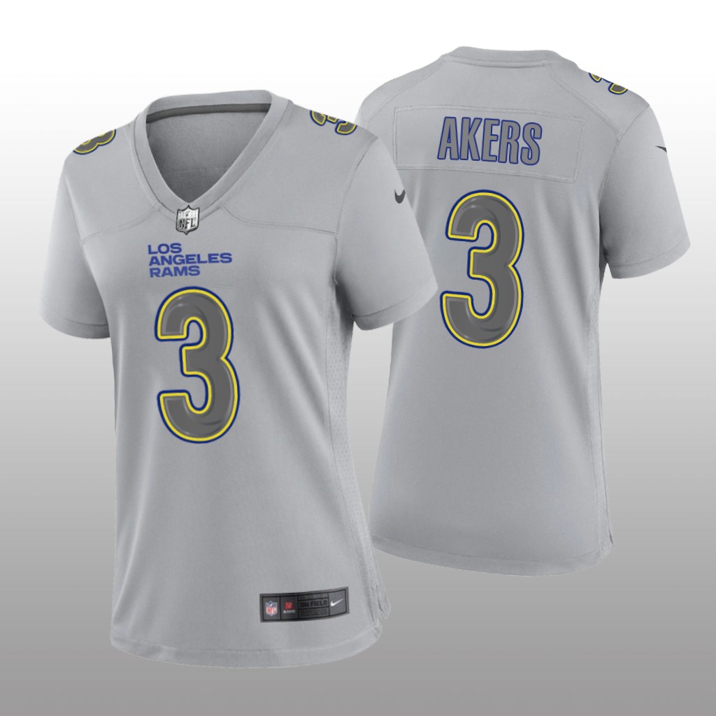 Los Angeles Rams Cam Akers Gray Jersey Atmosphere Fashion Game - Women's