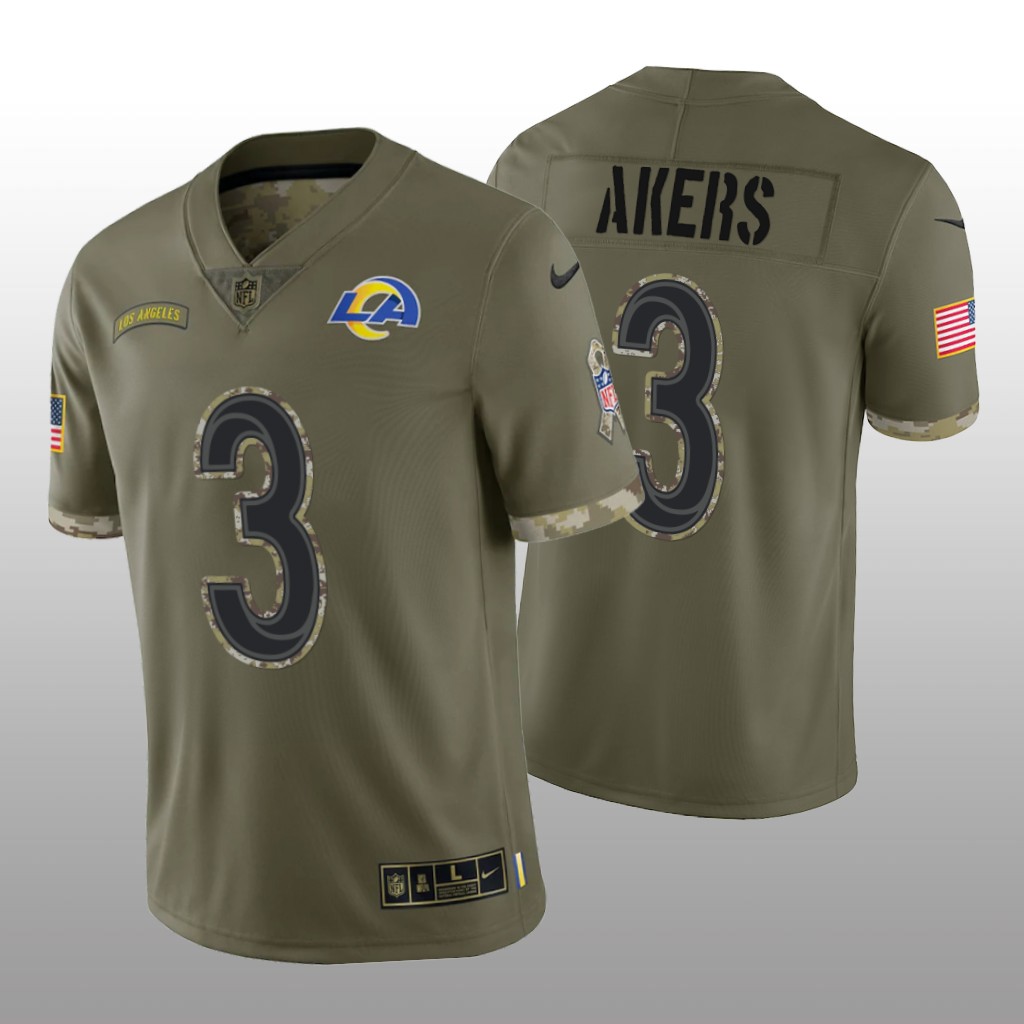 Los Angeles Rams Cam Akers Olive Jersey 2022 Salute To Service - Men's