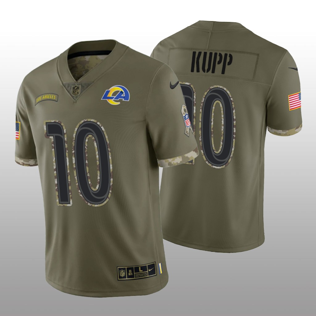 Los Angeles Rams Cooper Kupp Olive Jersey 2022 Salute To Service - Men's