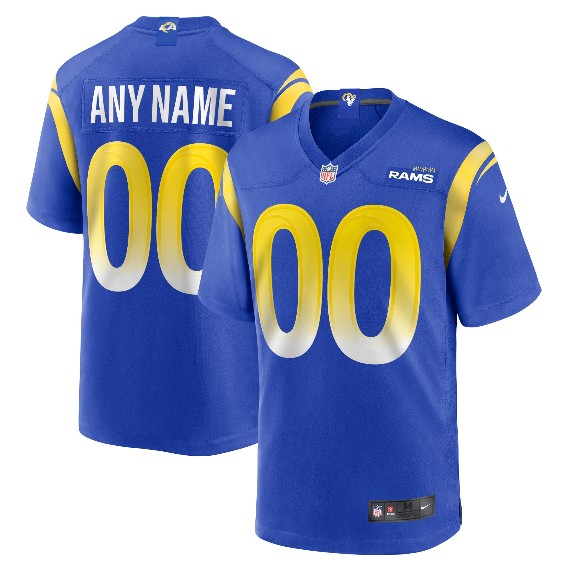 Los Angeles Rams Custom Game Royal Jersey - All Stitched 