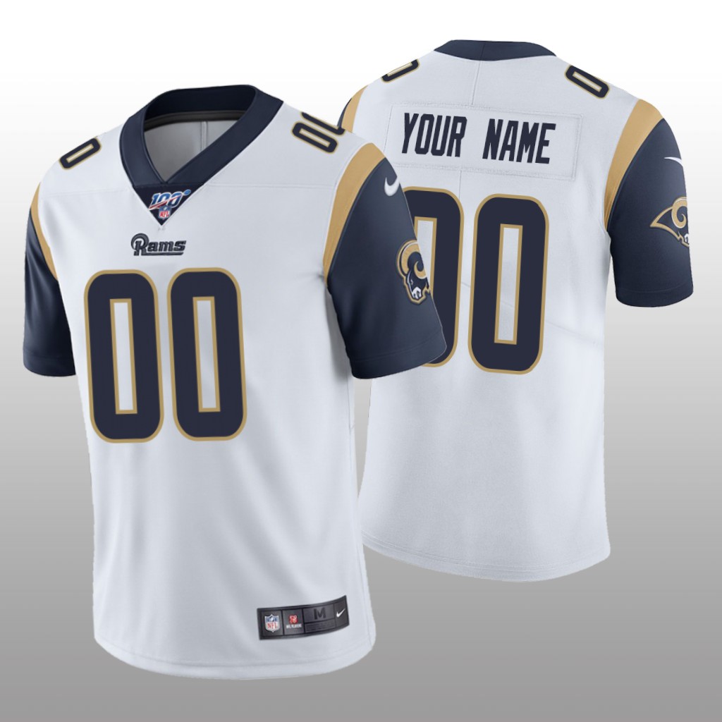 Los Angeles Rams Custom White Limited Jersey 100th Season - Men's