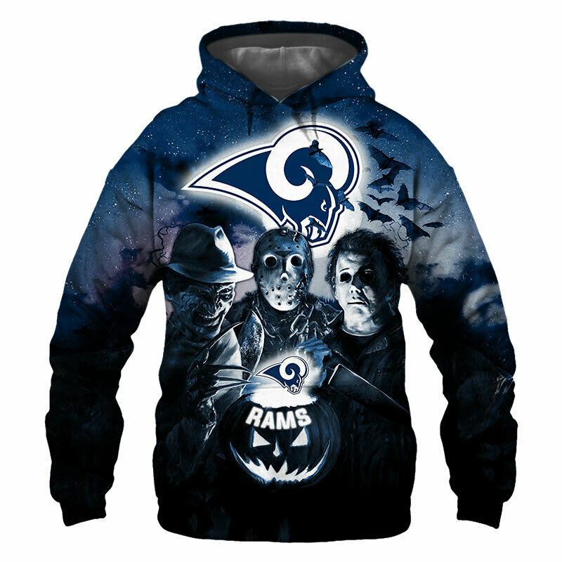 Los Angeles Rams Hoodies UP Pullover Halloween Hooded Jacket Coat