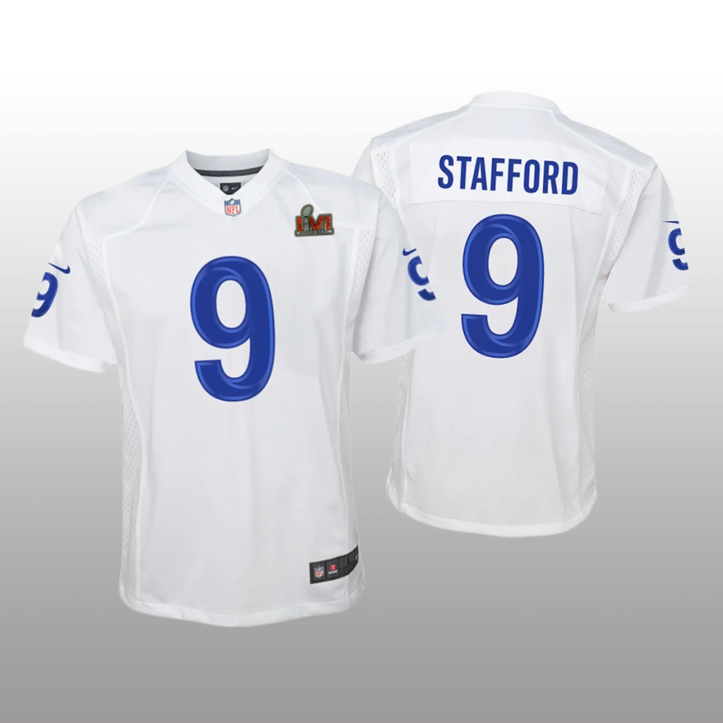 Los Angeles Rams Matthew Stafford White Game Jersey Super Bowl LVI - Youth