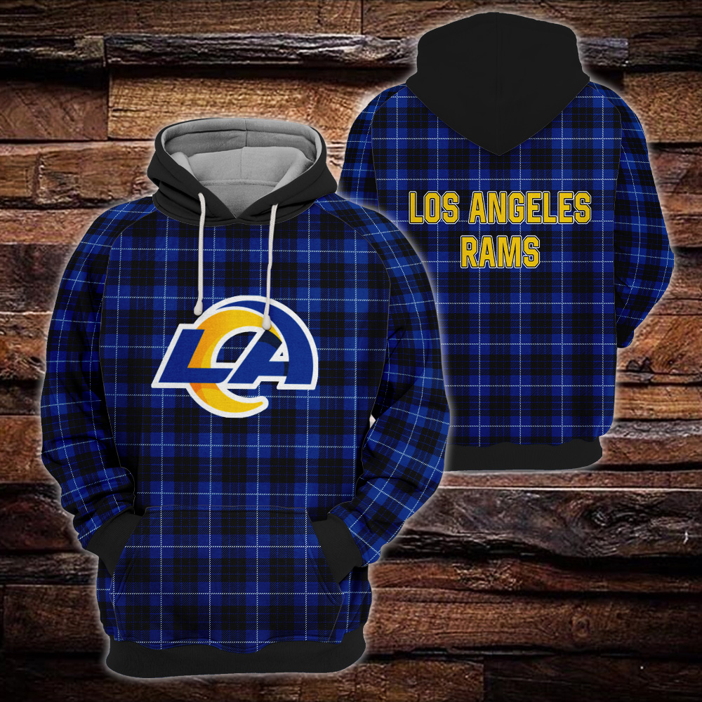 Los Angeles Rams Plaid Hoodie 3D Gift For Fans