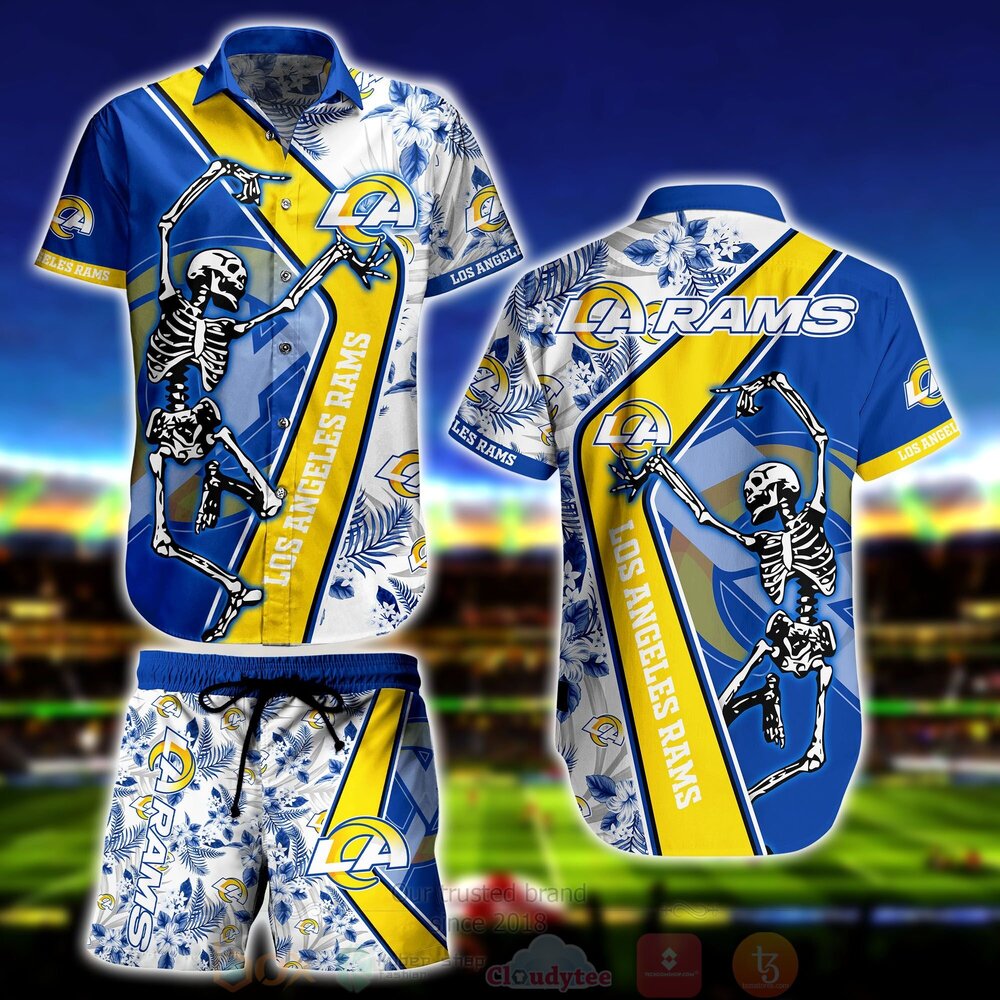 Los Angeles Rams Skeleton Hawaiian Shirt
