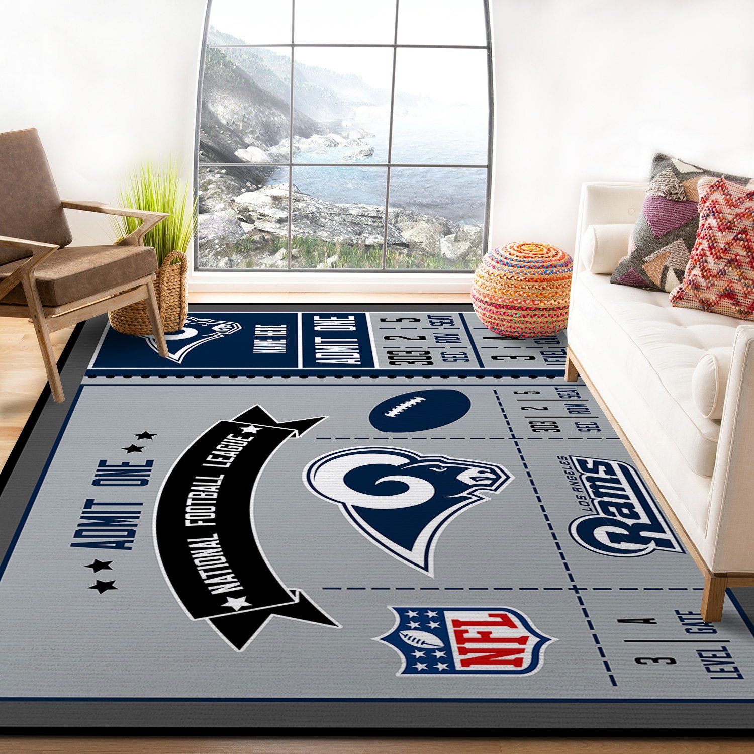 Los Angeles Rams Sport Rectangle Rug – Custom Size And Printing